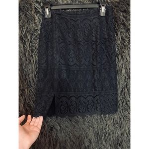 Black lace skirt